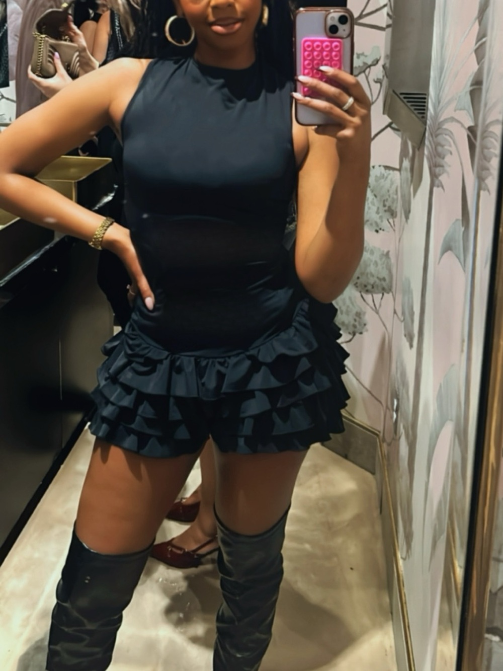 Backless Romper w/ Layered Ruffles (Small) - Picture 2 of 3